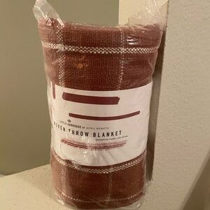 April Nemeth Little Korboose Woven Throw Blanket in Rust Plaid.50X60.NWT.India.